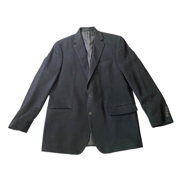 Lauren Ralph Lauren Mens Black Wool Silk Blazer Jacket 44L - Picture 2 of 12